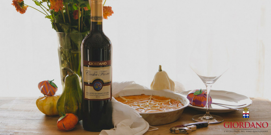 Pumpkin pie and Dolcetto Costafiore wine